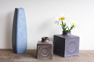 画像1: Upsala Ekeby /ウプサラ エクビィ/Goran Andersson/ 一輪挿し花瓶/キューブ型Lサイズ