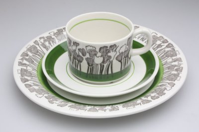 画像1: 北欧ヴィンテージ食器/Upsala Ekeby/ウプサラ/GEFLE/ゲフレ/Tulpan/チューリップ/デザートプレート19cm/美品/No.5